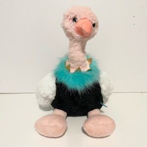 Manhattan Toy Ostrich Bird Plush Stuffed Animal Pink Turquoise Black Baby Soft
